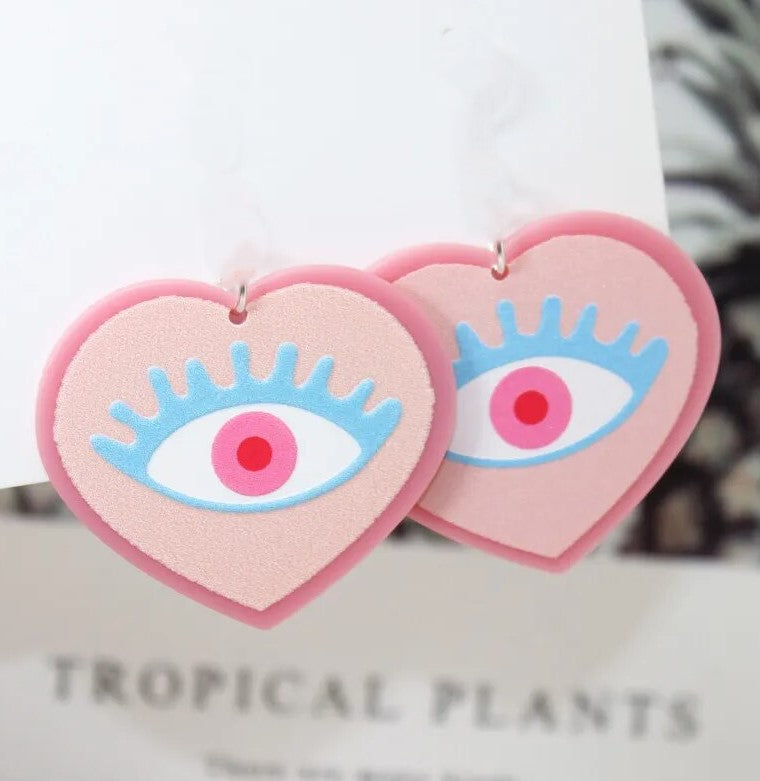 Eye Heart Acrylic Charm