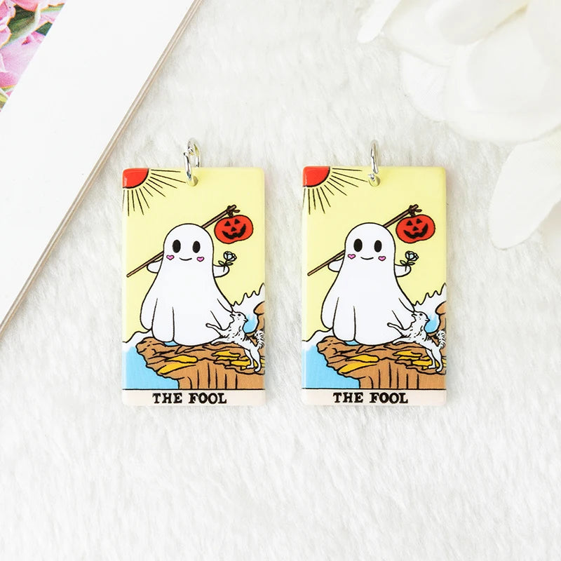 Ghost Tarot Card Acrylic Charm