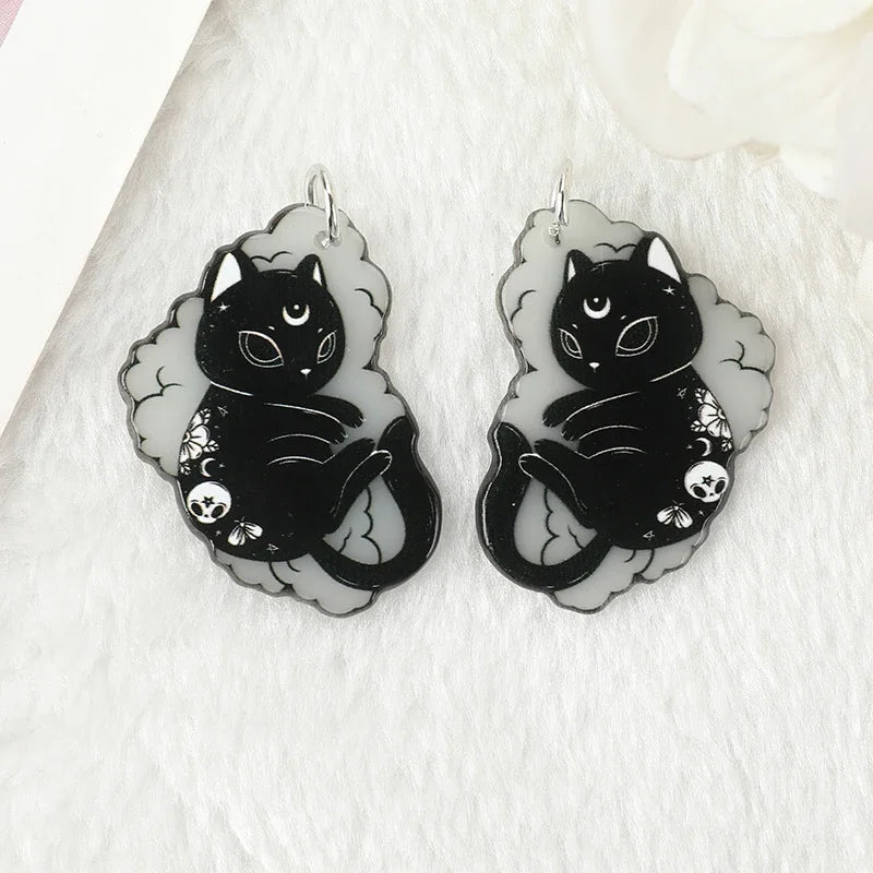 Glow in the Dark Cats Acrylic Charm