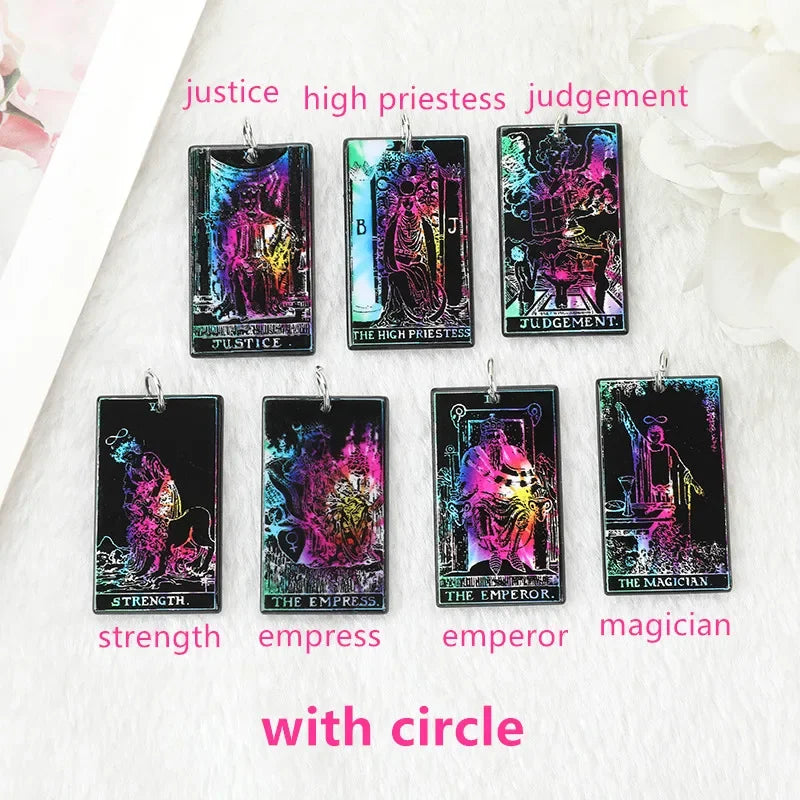 Black Tie-Dye Tarot Card Acrylic Charm