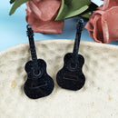 Black Glitter Guitar Acrylic Charm