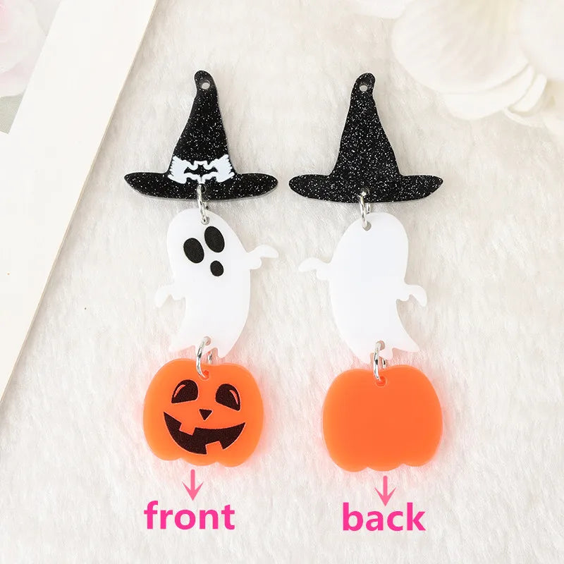 Witch Hat, Ghost, Pumpkin Acrylic Charm