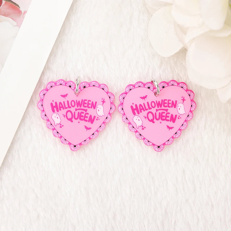 Pink Halloween Queen Acrylic Charm
