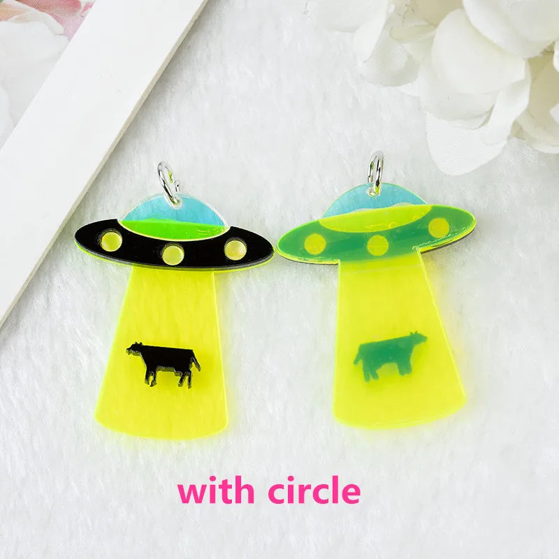 Cow UFO Acrylic Charm