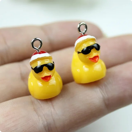 Santa Duck Acrylic Charm