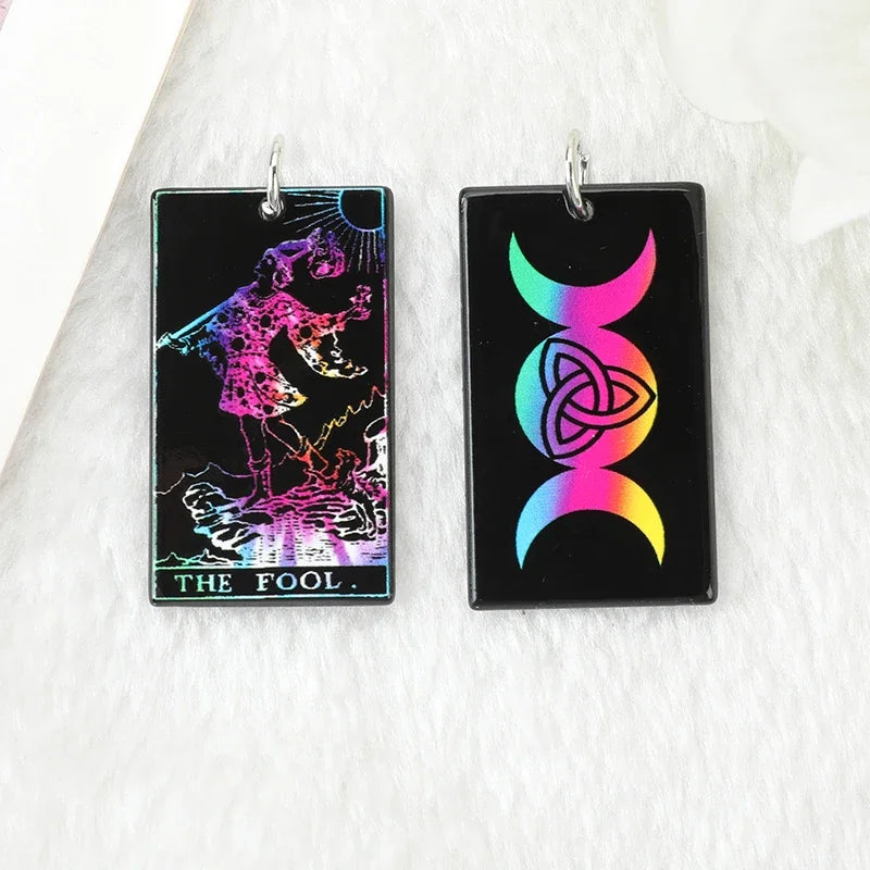 Black Tie-Dye Tarot Card Acrylic Charm