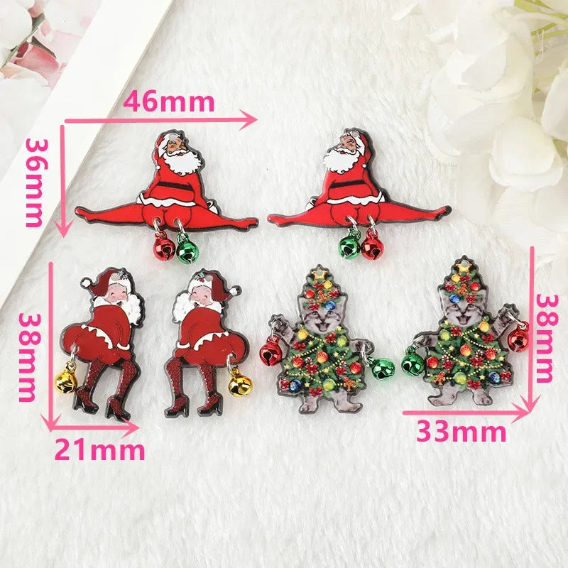 Santa Splits Jingle Bell Acrylic Charm