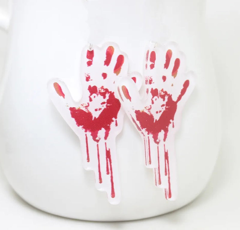 Bloody Hand Print Acrylic Charm