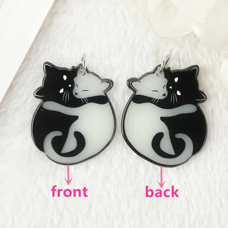 Glow in the Dark Cats Acrylic Charm