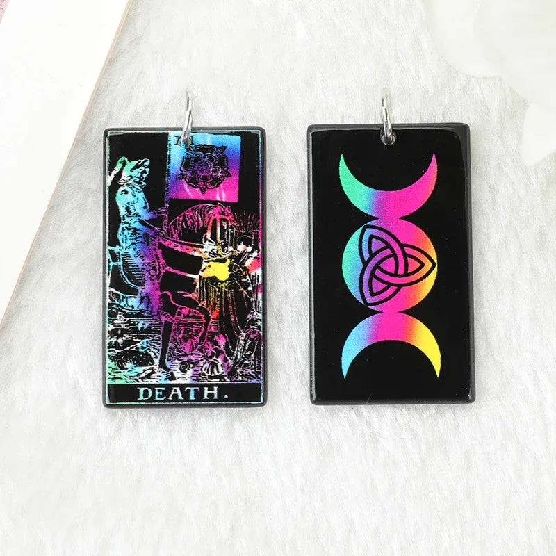 Black Tie-Dye Tarot Card Acrylic Charm