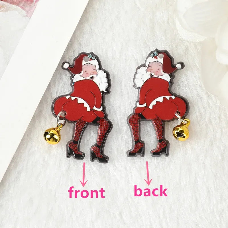 Twerking Santa Jingle Bell Acrylic Charm