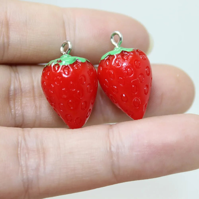 Strawberry Resin Charm