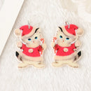 Santa Kitten Acrylic Charm