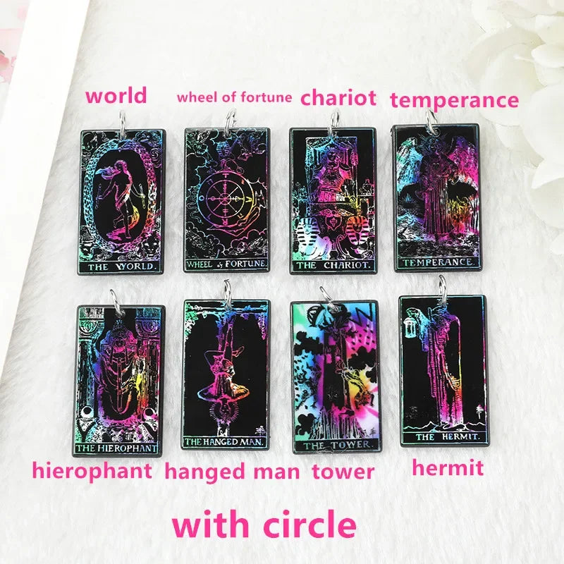 Black Tie-Dye Tarot Card Acrylic Charm