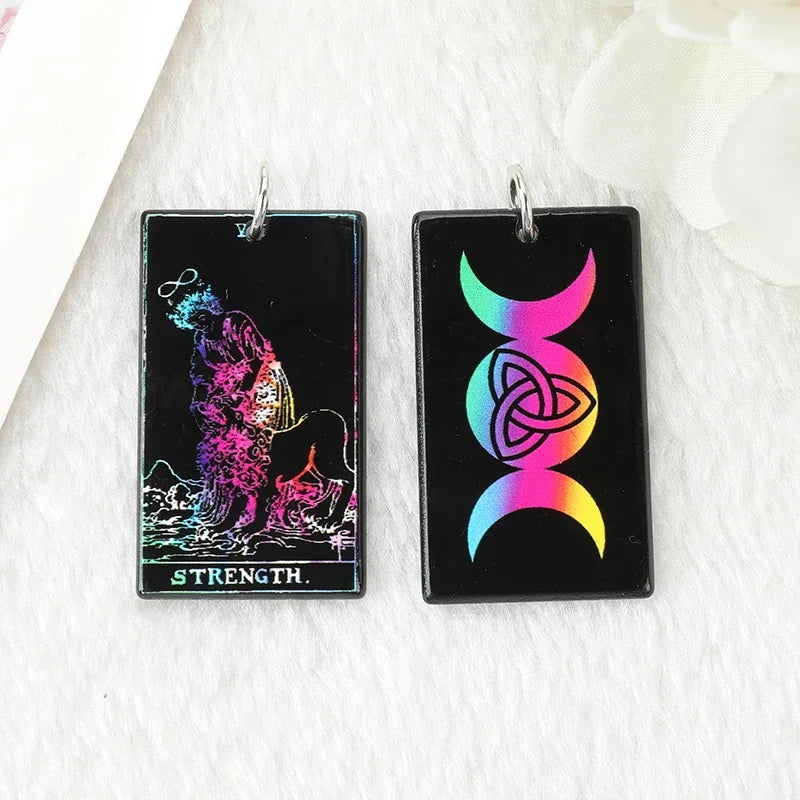 Black Tie-Dye Tarot Card Acrylic Charm