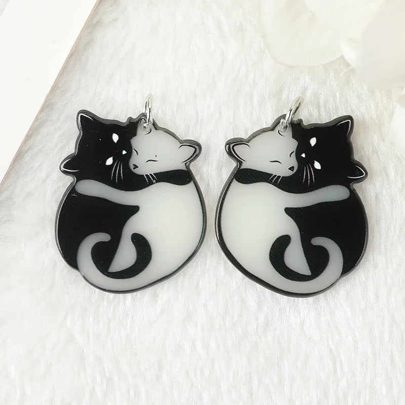 Glow in the Dark Cats Acrylic Charm