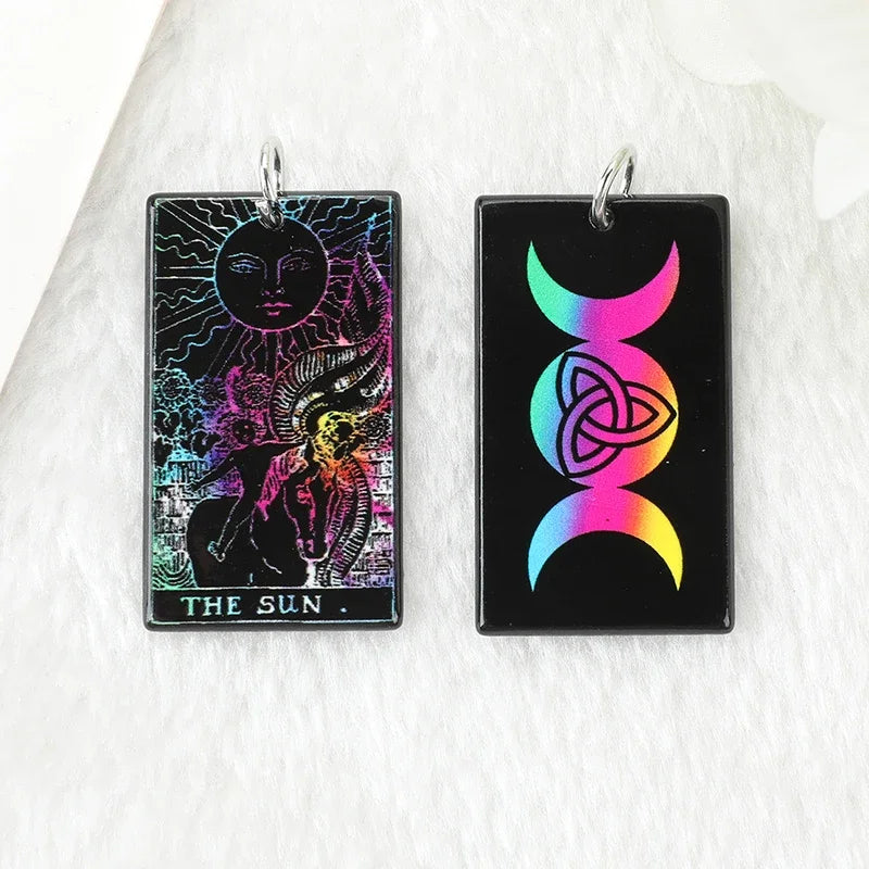 Black Tie-Dye Tarot Card Acrylic Charm