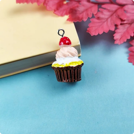 Strawberry Cupcake Resin Charm