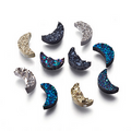 Imitation Druzy Crescent Moon Resin Bead (Pack of 10)