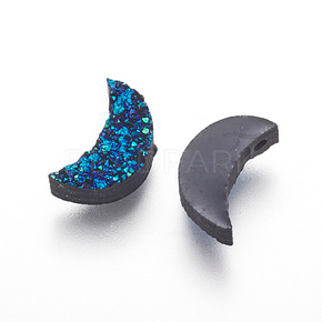 Imitation Druzy Crescent Moon Resin Bead (Pack of 10)