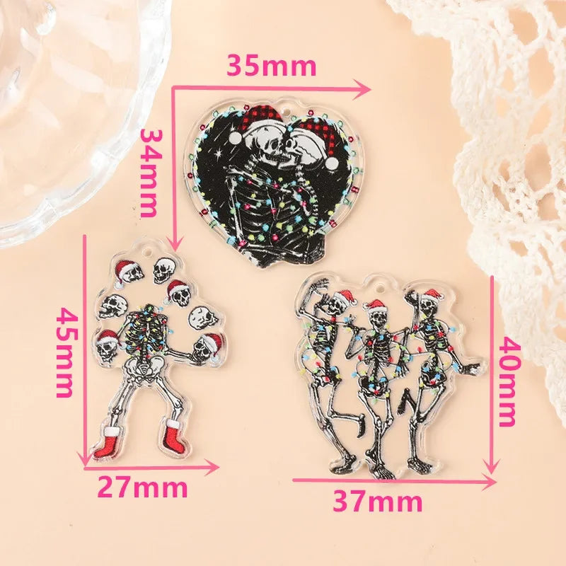 Festive Skeletons Acrylic Charm