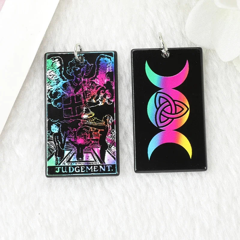 Black Tie-Dye Tarot Card Acrylic Charm