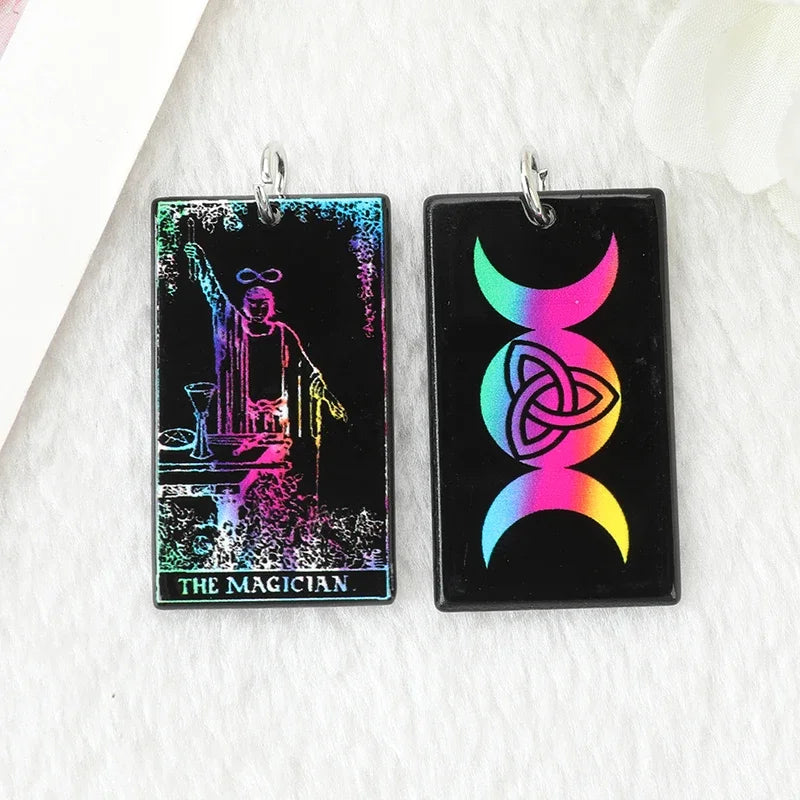 Black Tie-Dye Tarot Card Acrylic Charm