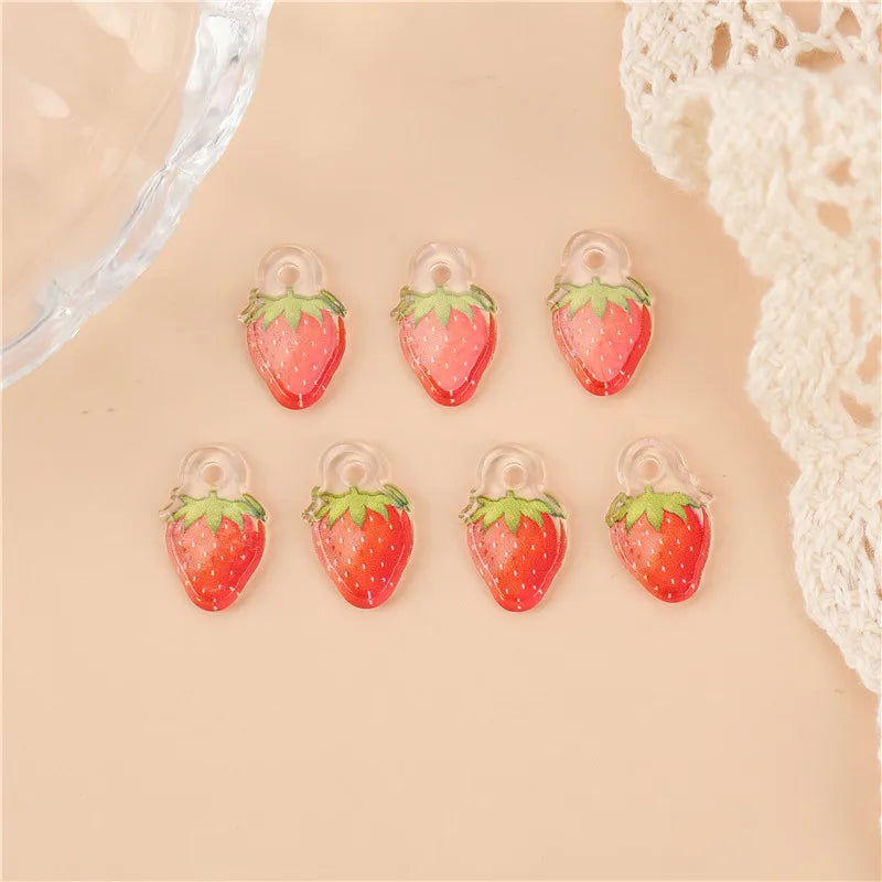 Little Strawberry Acrylic Charm