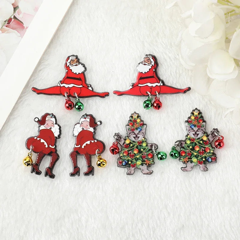 Santa Splits Jingle Bell Acrylic Charm