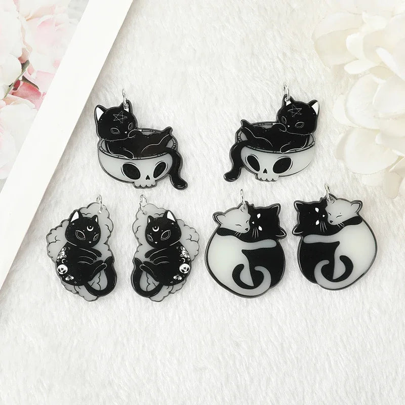 Glow in the Dark Cats Acrylic Charm