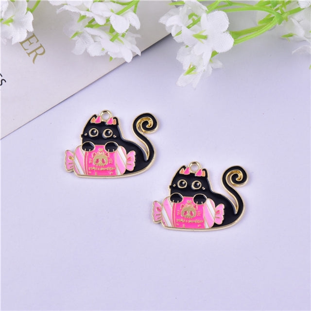 Black Halloween Cat Charm