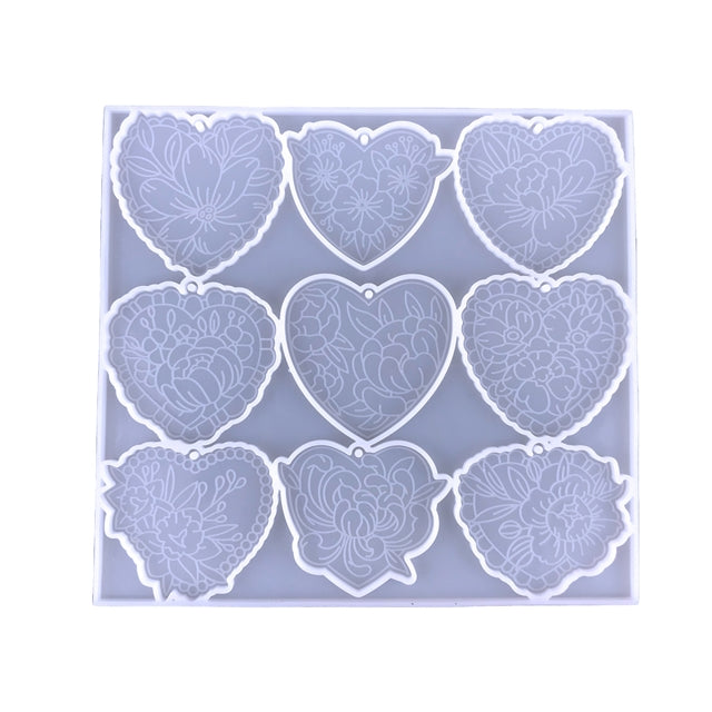 Floral Hearts Resin Mold