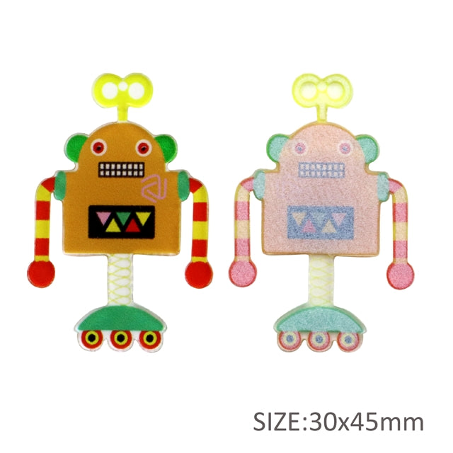 Light Orange Robot Acrylic Charm