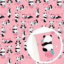 Strawberry Pandas Faux Leather Sheet