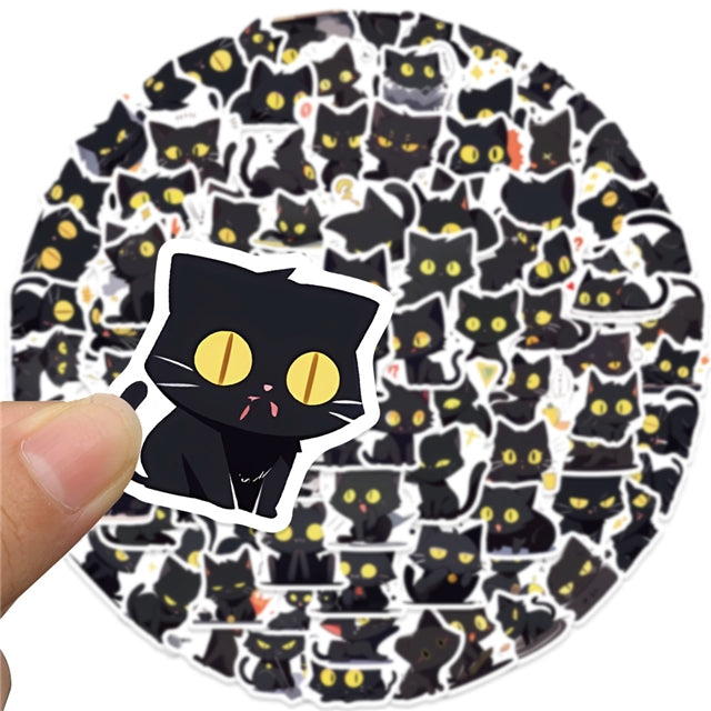 Black Cat Sticker Pack  (50 stickers)