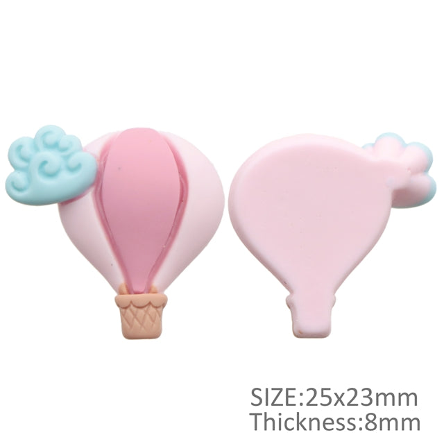 Pink Hot Air Balloon 3D Resin - Pack of 5