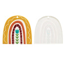 Yellow Floral Rainbow Acrylic Charm