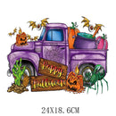 Purple Halloween Truck Iron on Transfer