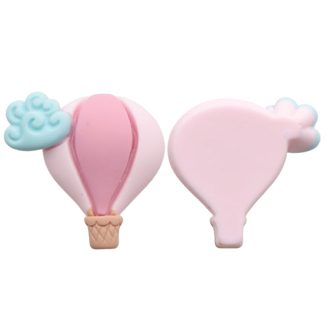 Pink Hot Air Balloon 3D Resin - Pack of 5