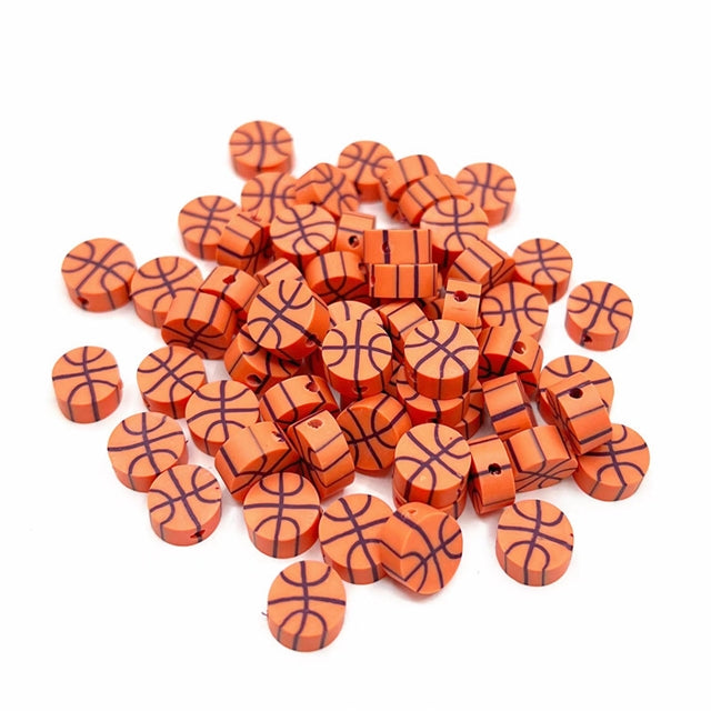 Sports Ball Polymer Clay Beads (Pack of 10)