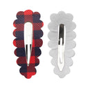 Christmas Print Faux Leather Snap Clips - Pack of 2