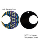 Blue Geometric Moon Acrylic Charm