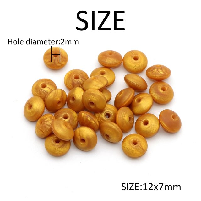 12mm x 7mm Silicone Beads (Pack of 10)