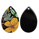 Yellow Floral Tear Drop Acrylic Charm