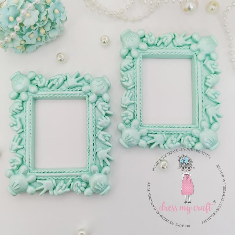 Dress My Craft Miniature Micky Frame 2/Pkg - Turquoise