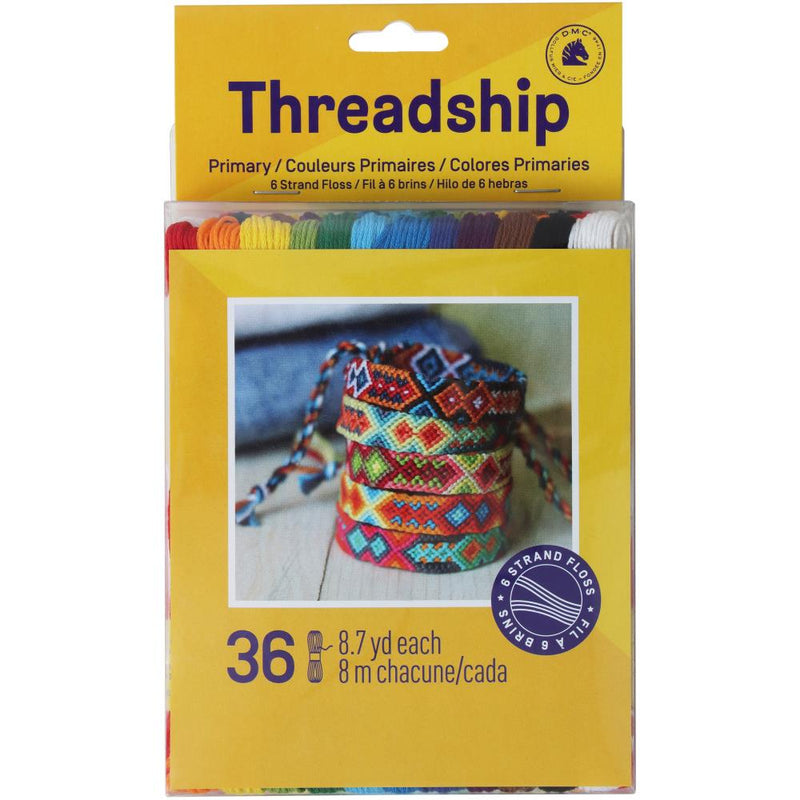 DMC Threadship 6-Strand Floss Pack 8.7yd 36/Pkg - Primary Colors