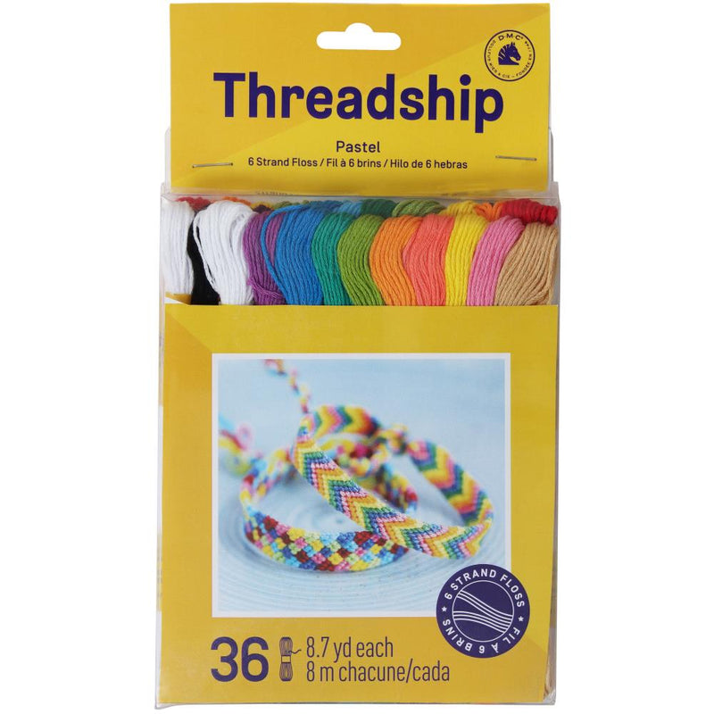 DMC Threadship 6-Strand Floss Pack 8.7yd 36/Pkg - Pastel Colors