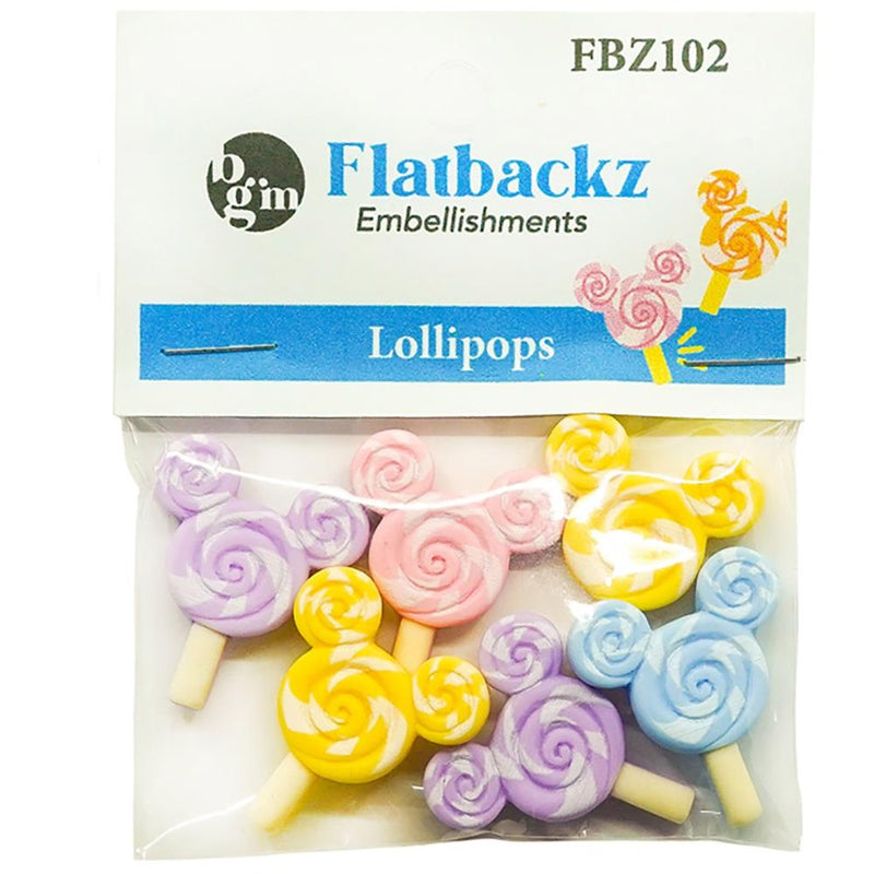 Buttons Galore Flatbackz Embellishments - Lollipops