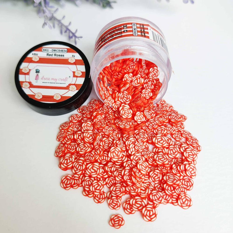 Dress My Craft Shaker Elements 8gms - Red Roses Slices