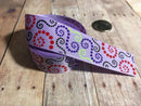 7/8” USDR Light Orchid Dotted Loops Ribbon